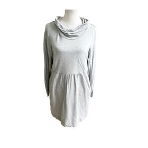 J. Jill Tunic Dress Women's MP Gray Long Sleeve Cowl Neck Empire Waist Outdoor